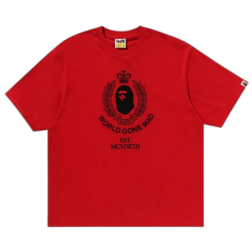 BAPE Crest College Logo Relaxed Fit Tee 'Red'
