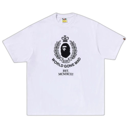 BAPE Crest College Logo Relaxed Fit Tee 'White'