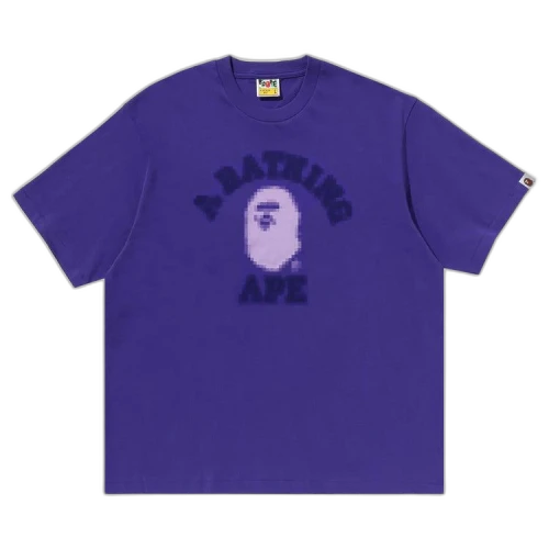 BAPE Pixal College Relaxed Fit Tee 'Purple'
