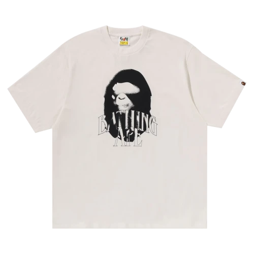 BAPE Spray Print Logo Relaxed Fit Tee 'Ivory'