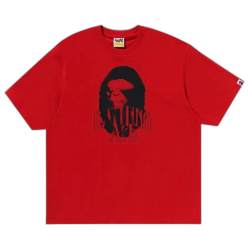 BAPE Spray Print Logo Relaxed Fit Tee 'Red'