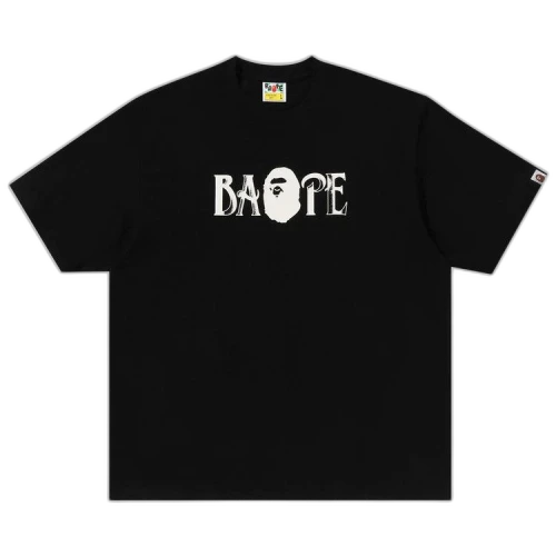 BAPE Screen Print Logo Relaxed Fit Tee 'Black'