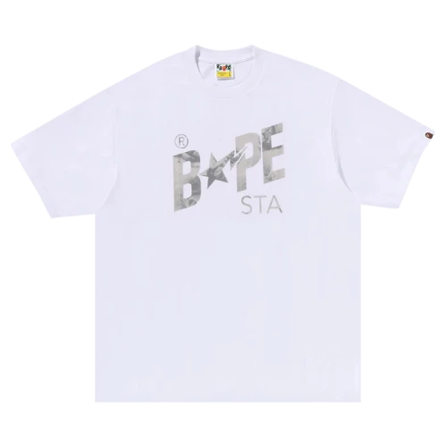 BAPE Floral Solid Camo Bape Sta Logo Relaxed Fit Tee 'White'