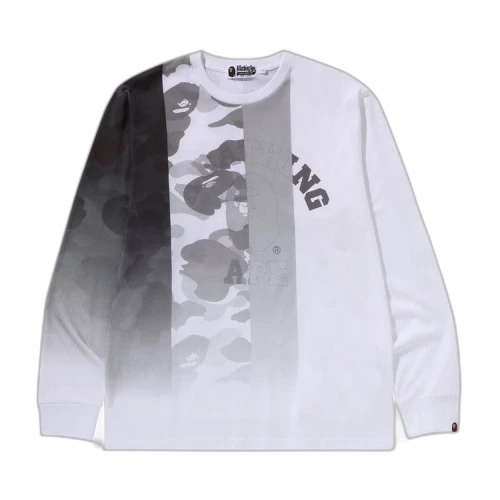 BAPE Patch Work Print Long-Sleeve Tee 'White'