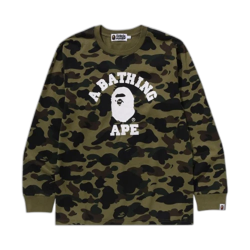 BAPE 1st Camo College Long-Sleeve Tee 'Green'