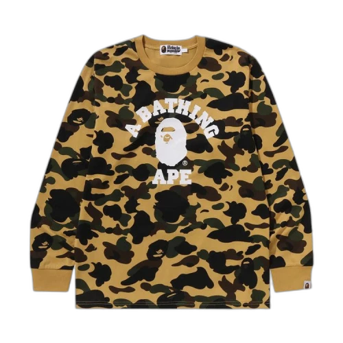BAPE 1st Camo College Long-Sleeve Tee 'Yellow'