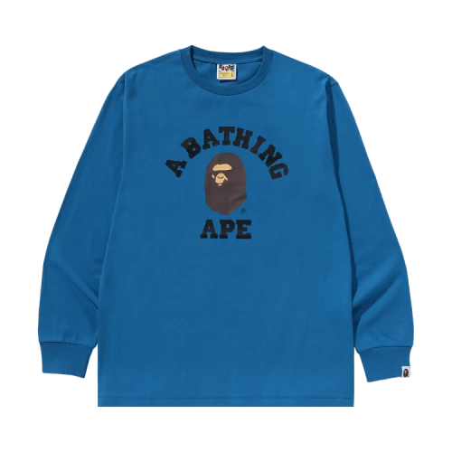 BAPE College Long-Sleeve Tee 'Blue'
