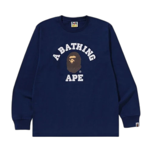 BAPE College Long-Sleeve Tee 'Navy'