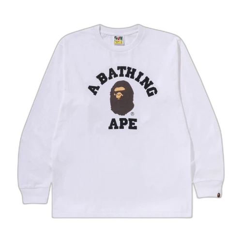 BAPE College Long-Sleeve Tee 'White'