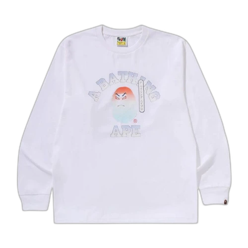 BAPE Kabuki Head Long-Sleeve Tee 'White'