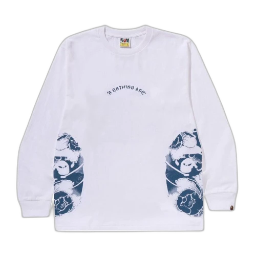 BAPE Japanese Tattoo Side Big Ape Head Long-Sleeve Tee 'White'