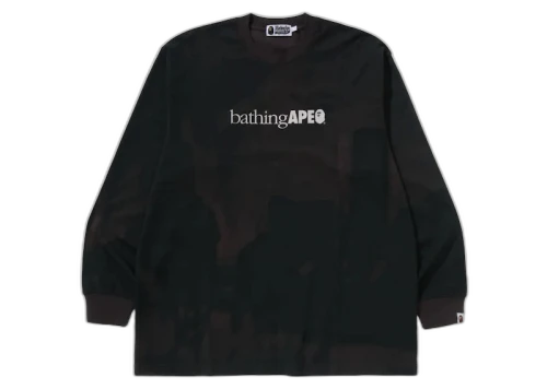BAPE Overprint Logo Relaxed Fit L/S Tee Black
