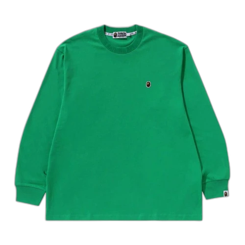 BAPE One Point Ape Head Relaxed Fit Long-Sleeve Tee 'Green'
