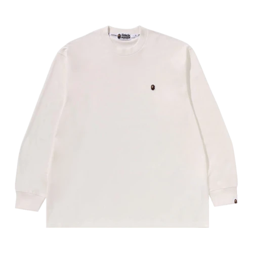 BAPE One Point Ape Head Relaxed Fit Long-Sleeve Tee 'Ivory'