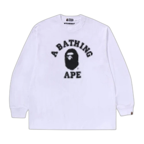 BAPE College Relaxed Fit Long-Sleeve Tee 'White'