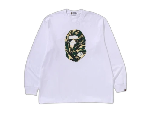 BAPE Marbling Camo Ape Head Relaxed Fit Tee White
