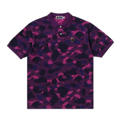BAPE Color Camo Large Ape Head Relaxed Fit Polo Shirt 'Purple'