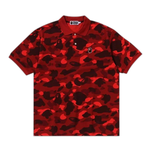 BAPE Color Camo Large Ape Head Relaxed Fit Polo Shirt 'Red'