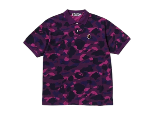 BAPE Color Camo Large Ape Head Relaxed Fit Polo Shirt Red
