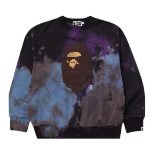 BAPE Tie Dye Ape Head Relaxed Fit Crewneck Sweatshirt 'Black'