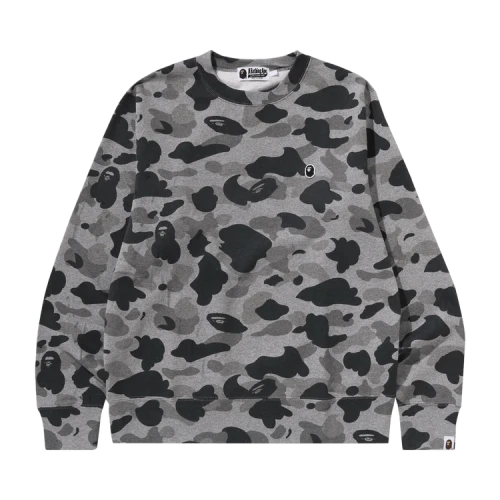 BAPE Camo Ape Head One Point Crewneck Sweat 'Grey'