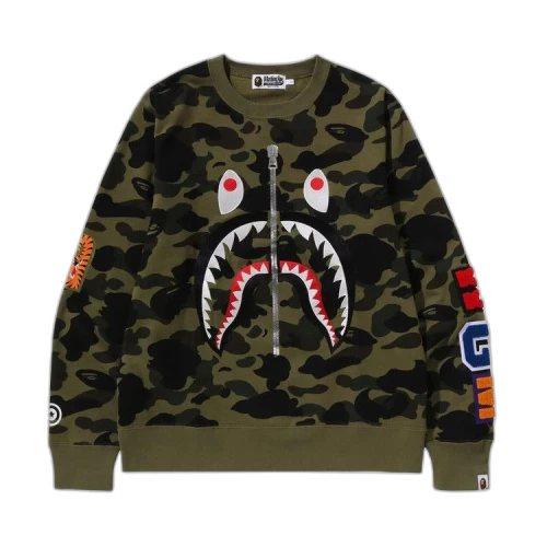BAPE 1st Camo Shark Crewneck 'Green'