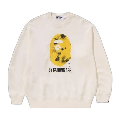 BAPE Floral Solid Camo Relaxed Fit Crewneck Sweatshirt 'Ivory'