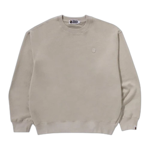 BAPE One Point Relaxed Fit Crewneck Sweatshirt 'Beige'