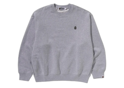 BAPE One Point Relaxed Fit Crewneck Sweatshirt Gray