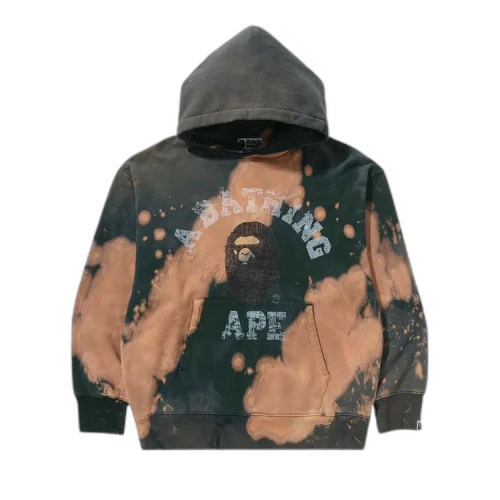 BAPE Tie Dye College Relaxed Fit Pullover Hoodie 'Beige'