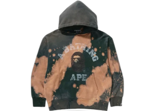 BAPE Tie Dye College Relaxed Fit Pullover Hoodie Beige