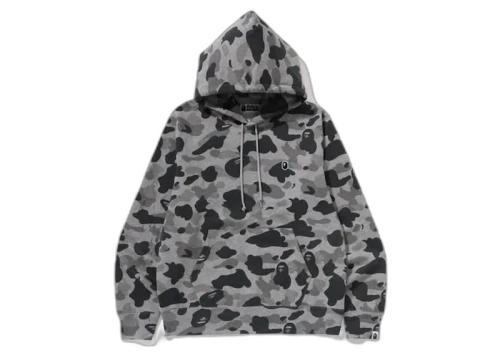 BAPE Heather Gray Camo Pullover Hoodie Gray