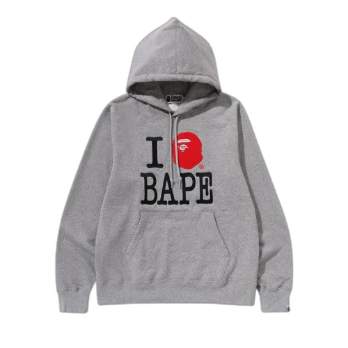 BAPE I Love BAPE Pullover Hoodie 'Grey'