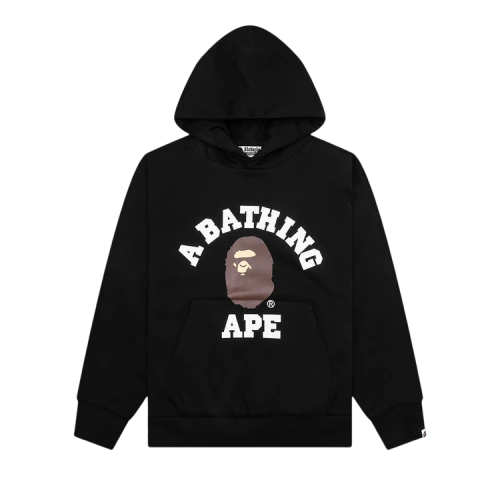 BAPE College Puffy Relaxed Fit Pullover Hoodie 'Black'