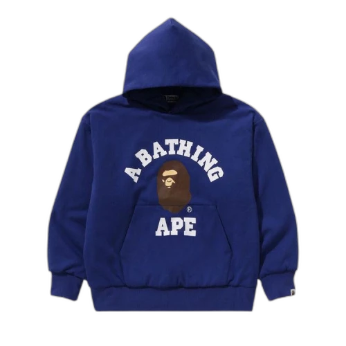 BAPE College Puffy Relaxed Fit Pullover Hoodie 'Blue'