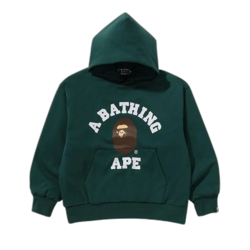 BAPE College Puffy Relaxed Fit Pullover Hoodie 'Green'