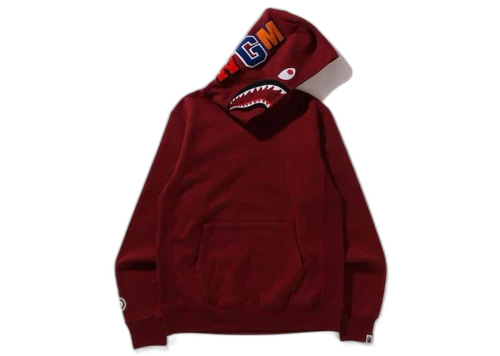 BAPE Shark Pullover Hoodie Burgundy