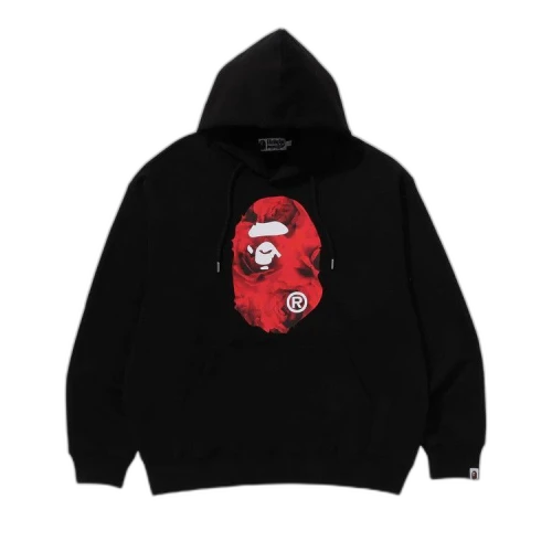 BAPE Floral Solid Camo Ape Head Relaxed Fit Pullover Hoodie 'Black'