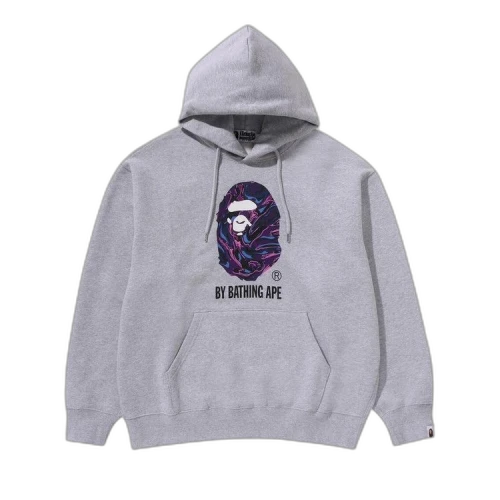 BAPE Marbling Camo By Bathing Ape Relaxed Fit Pullover Hoodie 'Grey'