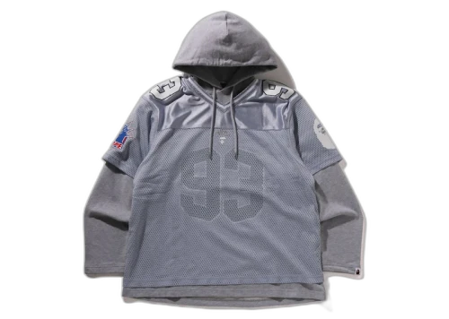 BAPE Multi Logo Layered Sleeves Relaxed Fit Football Jersey Black