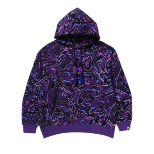 BAPE Marbling Camo Relaxed Fit Pullover Hoodie 'Purple'
