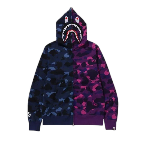 BAPE Color Camo Separate Shark Full Zip Hoodie 'Navy/Purple'
