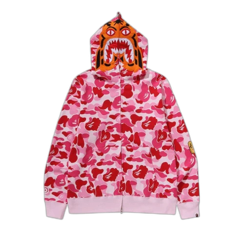 BAPE Camo Tiger Full Zip Hoodie 'Pink'