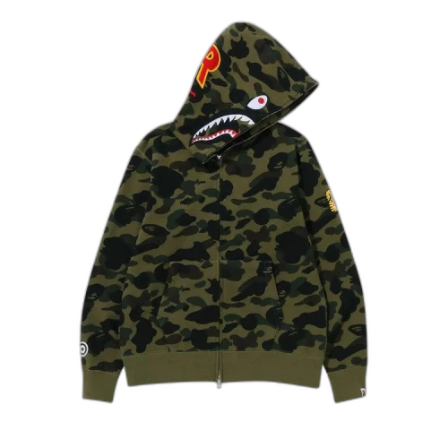 BAPE 1st Camo 2nd Shark Full Zip Hoodie 'Green'