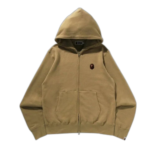 BAPE One Point Full Zip Hoodie 'Beige'