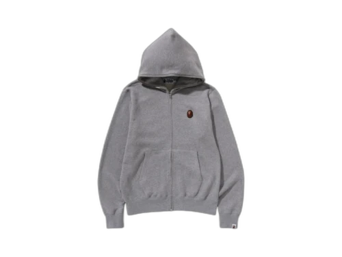 BAPE One Point Full Zip Hoodie Grey