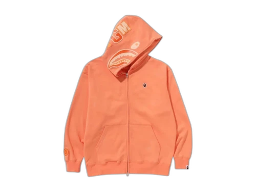 BAPE One Point Ape Head Shark Relaxed Fit Full Zip Hoodie Gray