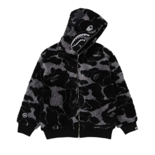 BAPE ABC Camo Boa Shark Relaxed Fit Full Zip Hoodie 'Black'