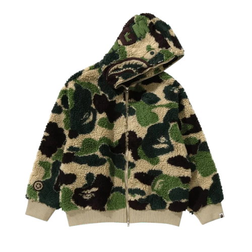 BAPE ABC Camo Boa Shark Relaxed Fit Full Zip Hoodie 'Green'