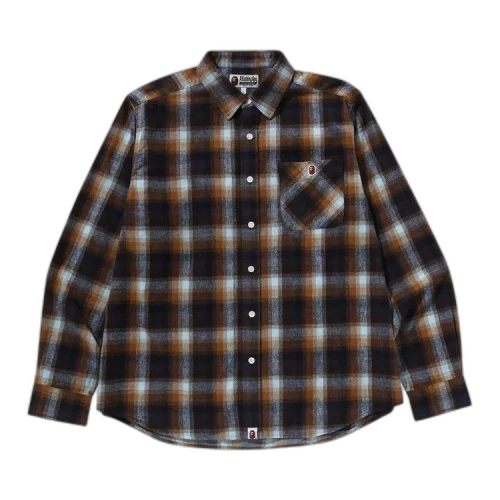 BAPE Ape Head One Point Check Relaxed Fit Shirt 'Beige'